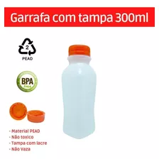 Garrafinha Para Suco Descartavel 300ml Pet Com Lacre (12und)