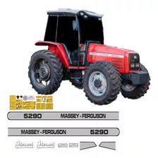 Kit Adesivos Trator Massey Ferguson 7140 Cor Preto / Branco