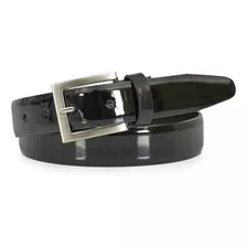 Cinturon Vestir Hombre Cuero Charol Traje Negro - Acc08276 C