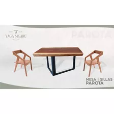 Mesa Para Cuatro Personas Con Sillas De Madera Parota