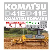 Kit Etiqueta + Adesivos Compatível Trator Komatsu D41e D41e3 Cor Trator Esteira Komatsu D 41e