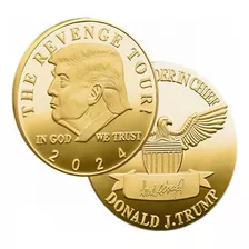 Moneda Donald Trump Usa Bañada En Oro 18k Conmemorativa 2024