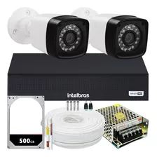 Kit 2 Cameras Seguranca 2 Mega Full Hd Ir Dvr Intelbras 1004