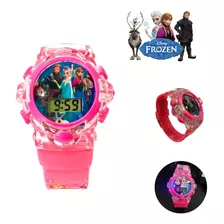 Relógio Infantil Frozen Pisca Música Meninas Led Disney