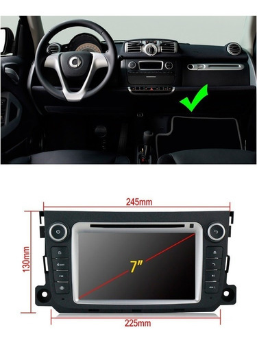 Smart Fortwo 2011-2015 Android Dvd Gps Touch Mirror Link Usb Foto 8