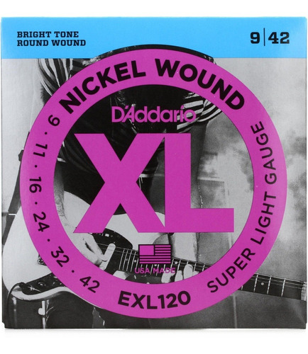 Set De Cuerdas Eléctricas Nickel Wound Daddario Exl120.