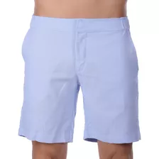 Bermuda Masculina Linho Alfaiataria Capri Smart Fit Blue