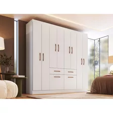 Guarda Roupa Casal 8 Portas 2 Gavetas Catalunha Doripel Cor Branco