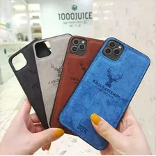 Funda Lujo Deer Tela Piel Samsung Galaxy S10 S9 S8 Plus Note 8 9 Premium Case Bumper Grabado Laser Venado