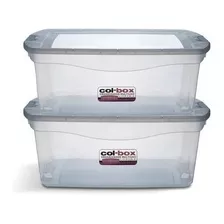 Caja Plástica Megacol Tapa C/trabas X48lts Colombraro X2 U