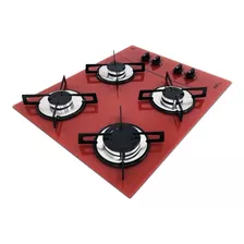 Fogão Cooktop 4 Bocas Vermelho *preço Promocional