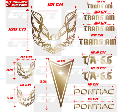 Kit Pack Stickers Calcomanas Pontiac Trans Am Firebird Foto 3