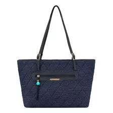 Bolsa Feminina Jeans Transversal Alto Padrão Grande Espaçosa