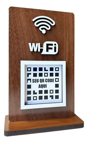 Placa Pix Para Pagamento Qr Code , Display Mdf Madeira