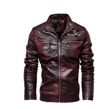 Chaqueta De Cuero De Pu Para Hombre De Invierno Motocicleta