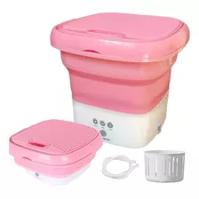 Mini Lavarropas Portatil Plegable Con Cubeta Secadora Mli Color Rosa