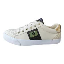 Tenis Guess Original Gobelso Beige Café Casual Dama