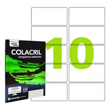 100 Folhas Etiquetas Colacril A4 - Ca4350 (10 Etiq./folha)