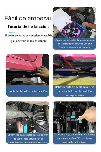 Coche Chasis Luces Juego De 4 Tira Led Rgb Para Tubo De Auto Foto 8