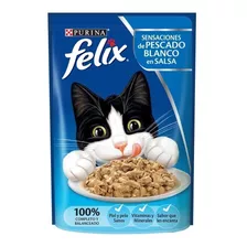 Alimento Felix Sensaciones Para Gato Adulto Sabor Pescado Blanco En Sobre De 85g