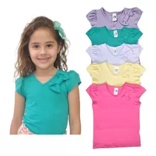 Blusa Infantil Menina Manga Curta Blogueirinha Verão 