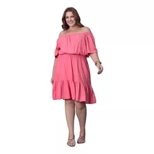 Vestido Curto Feminino Viscose Plussize Moda Casual Soltinho