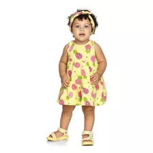 Vestido Infantil Abacaxi Com Faixa De Cabelo Elian