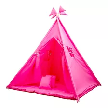 Cabana Infantil Teepee + Tapete Acolchoado Rosa Chiclete