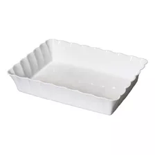 Travessa Retangular Branca Canelatta Le Chef 26x18x6,5 Cm