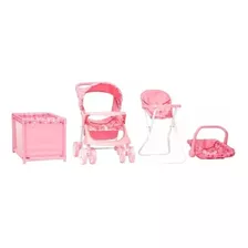 Set Para Muñecas 4 Pz Prinsel Porta Bebe Cuna Carreola Silla