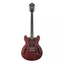 Guitarra Eléctrica Ibanez As Artcore As53 Semi Hollow De Sapele Transparent Red Flat Con Diapasón De Nogal