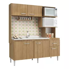 Kit De Cocina Compacta 5 Puertas 1 Cajón 165 X 189 X 52cm Ad Color Miel