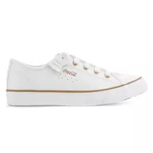 Tênis Coca Cola Stream Leather Branco E Cobre - Feminino