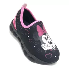 Tênis Infantil Personagem Minnie Feminino Luz De 5 Leds 