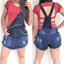 Jardineira Short Saia Macac Jeans Rasgado Jardineira@ Aeiou@