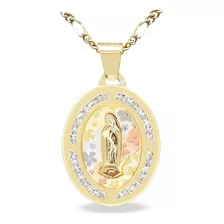 Medalla Virgen De Guadalupe Oro 10k Sólido + Cadena Incluida
