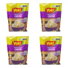 Pó Para Preparo De Sorvete Sabor Creme Yoki Kit Com 4 X 150g