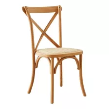 Silla Cross De Comedor Madera Asiento Esterilla De Rattan Color De La Estructura De La Silla Roble