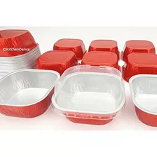 Kitchendance Aluminio Desechable 4 X 4 Cuadrado 8 Oz Postres