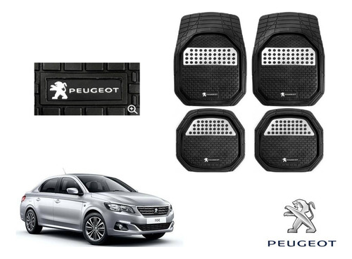 Tapetes 3d Logo Peugeot + Cubre Volante 301 2015 A 2022 2023 Foto 2