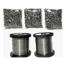 Kit 2 Rolos De Arame Aço Inox + 3000 Ilhos Para Apicultura 