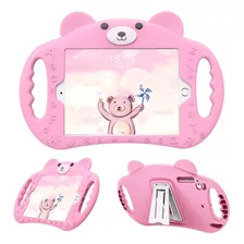 Funda Para iPad Air 4 Pzoz Forma Oso Niños Rosado