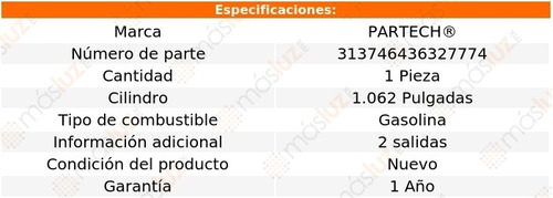 1- Bomba Frenos Trailblazer 8 Cil 6.0l 2006/2008 Partech Foto 3