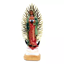 Virgen De Guadalupe 30 Cm, Resina Con Ojo De Cristal