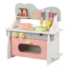 Mini Cocina De Madera Con Accesorios Rosa