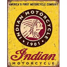 Letrero De Aluminio Indian Motorcycles Since 1901 13x16