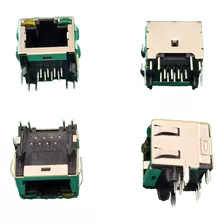 10x Conector Rj45 Blindado Com Led 2-406549-1 Amp