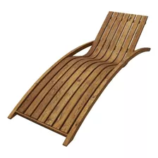 Reposera Madera 211 Cm Marrón Playa Jardin Pileta