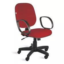 Cadeira Diretor Relax Braços Tecido Vermelho