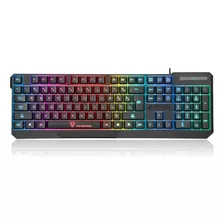 Teclado Gamer Motospeed, K70, Rainbow, Membrana, Us - Preto Idioma Inglês Us